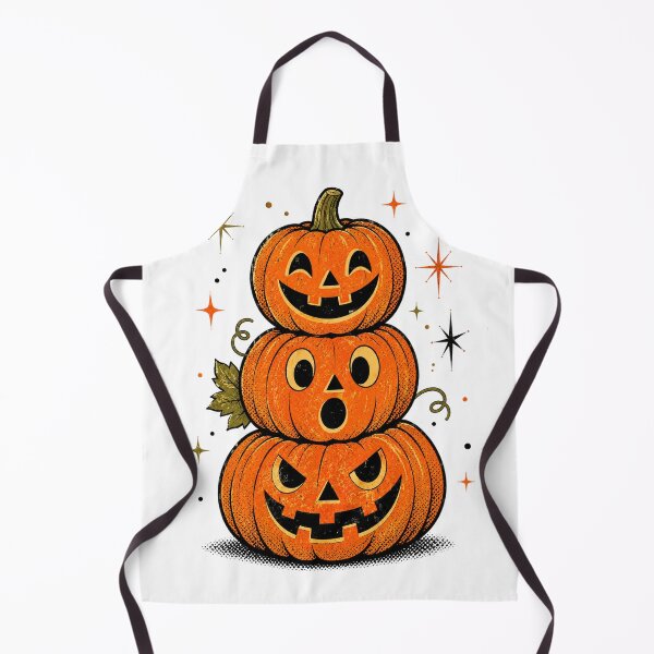 Item preview, Vintage Stacked Jack O' Lanterns | Retro Halloween Pumpkins | Mid-Century Halloween Art designed and sold by Rewind Society.