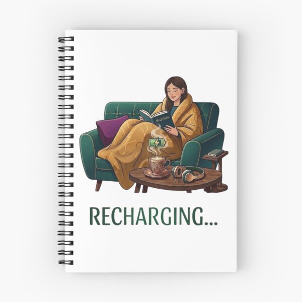 Item preview, Recharging Introvert Girl Reading Book on Sofa designed and sold by Northern Glow Art.