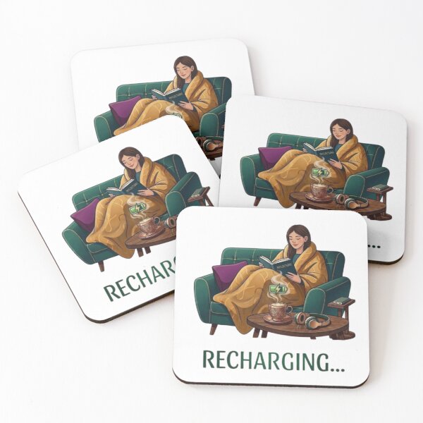 Item preview, Recharging Introvert Girl Reading Book on Sofa designed and sold by Northern Glow Art.