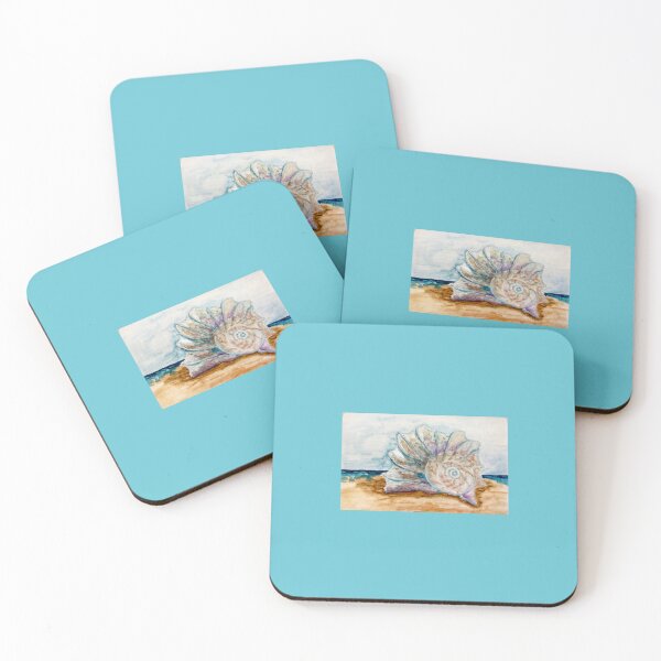 Item preview, Watercolor Of A Seashell Laying On The Beach  designed and sold by Kimberly Sells Studio.