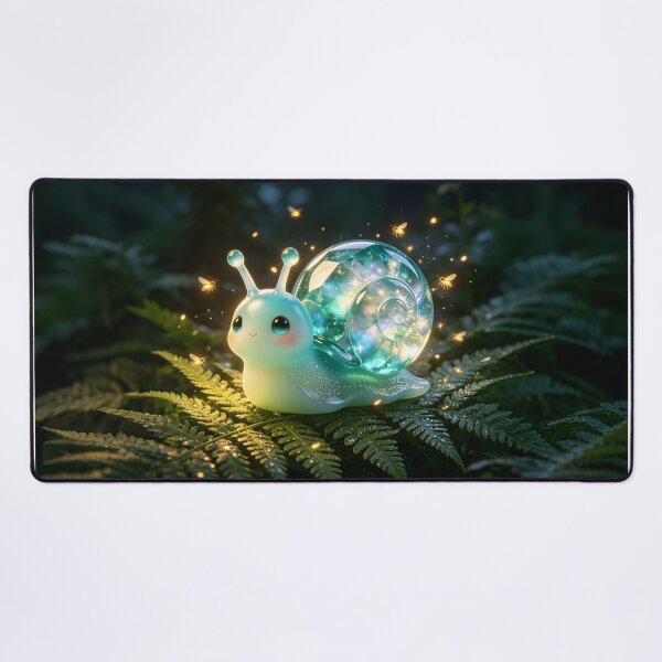 Item preview, Firefly Guardian - Cute Emerald Snail with Magical Galaxy Shell designed and sold by ABYSSLAB.