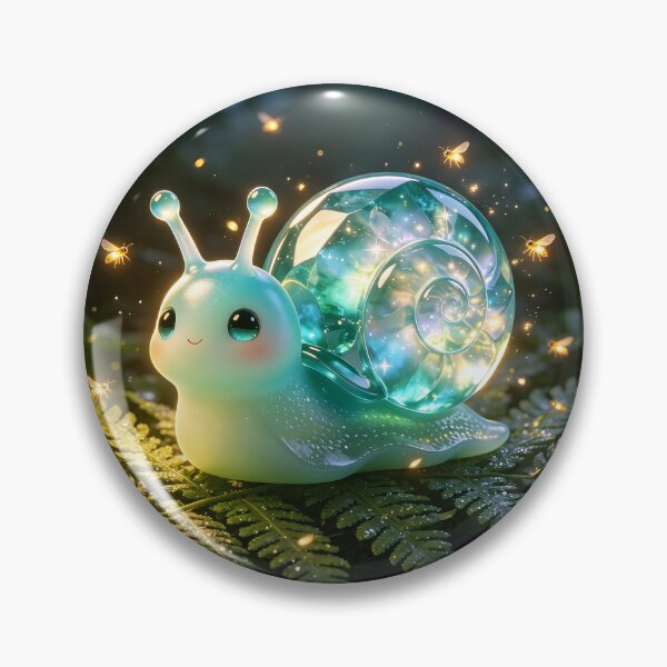 Item preview, Firefly Guardian - Cute Emerald Snail with Magical Galaxy Shell designed and sold by ABYSSLAB.