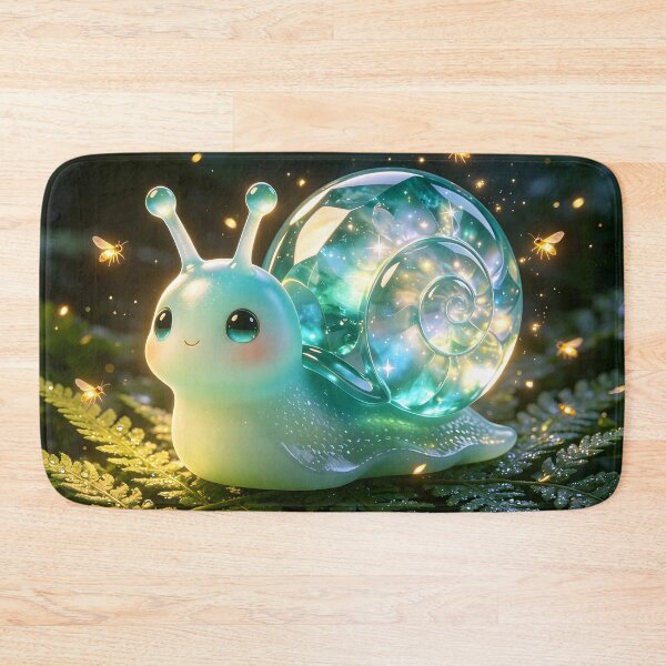 Item preview, Firefly Guardian - Cute Emerald Snail with Magical Galaxy Shell designed and sold by ABYSSLAB.