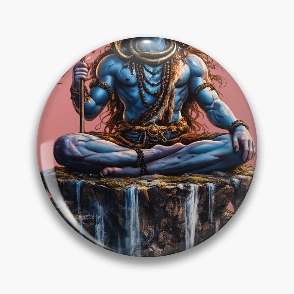 Item preview, Cosmic Lord Shiva Floating Island | Surreal Divine Fantasy Art Sticker designed and sold by inkhive13.