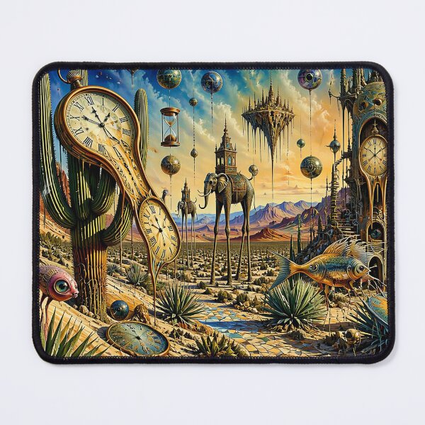 Item preview, Surreal Desert Landscape Melting Clocks Dali Inspired Wall Art designed and sold by Beyond The Canvas.
