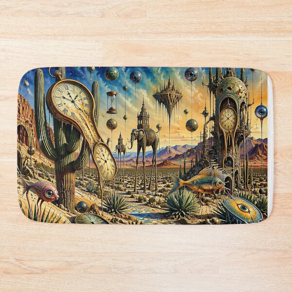 Item preview, Surreal Desert Landscape Melting Clocks Dali Inspired Wall Art designed and sold by Beyond The Canvas.