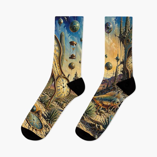 Item preview, Surreal Desert Landscape Melting Clocks Dali Inspired Wall Art designed and sold by Beyond The Canvas.