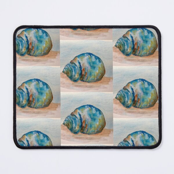 Item preview, A Watercolor Painting Of Seashell in blues, greens, browns.  designed and sold by Kimberly Sells Studio.