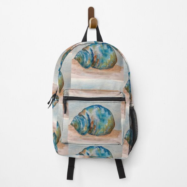 Item preview, A Watercolor Painting Of Seashell in blues, greens, browns.  designed and sold by Kimberly Sells Studio.