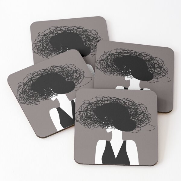 Item preview, woman with face covered by a tangled mass of thoughts designed and sold by matintheworld ( delcarmat ).