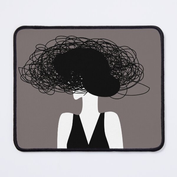 Item preview, woman with face covered by a tangled mass of thoughts designed and sold by matintheworld ( delcarmat ).