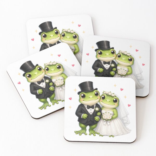 Item preview, green frog Bride Groom Bachelorette Party Wedding designed and sold by QuiteOrbit.
