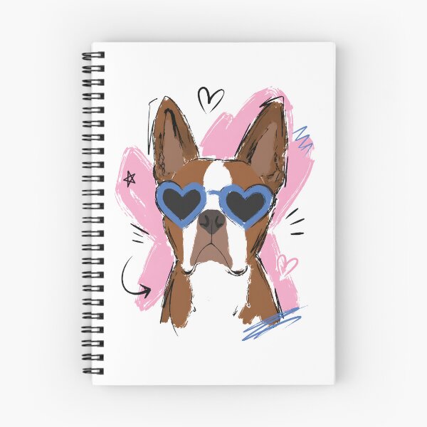 Item preview, Cute Dog with Blue Heart Sunglasses on Pink Heart – Hand-Drawn Art designed and sold by RamyGallery.