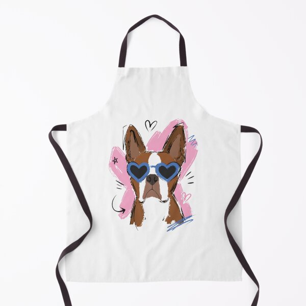 Item preview, Cute Dog with Blue Heart Sunglasses on Pink Heart – Hand-Drawn Art designed and sold by RamyGallery.