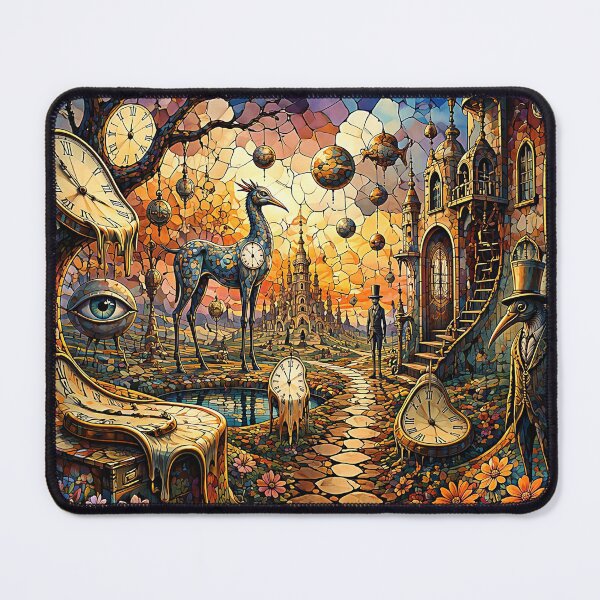 Item preview, Stained Glass Surreal Fantasy Landscape Dali Inspired Wall Art designed and sold by Beyond The Canvas.