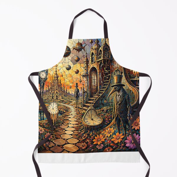 Item preview, Stained Glass Surreal Fantasy Landscape Dali Inspired Wall Art designed and sold by Beyond The Canvas.