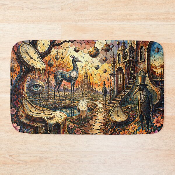 Item preview, Stained Glass Surreal Fantasy Landscape Dali Inspired Wall Art designed and sold by Beyond The Canvas.
