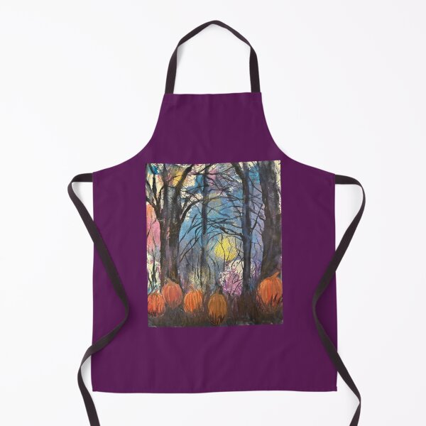 Item preview, Spooky Forest Painting In Watercolor With Pumpkins designed and sold by Kimberly Sells Studio.