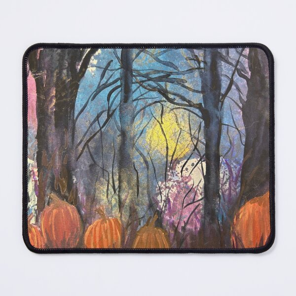 Item preview, Spooky Forest Painting In Watercolor With Pumpkins designed and sold by Kimmieannst66.