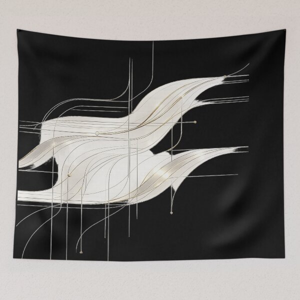 Item preview, Echo Circuits | Luxury Futuristic Line Art Wall Print designed and sold by rigelcreation.