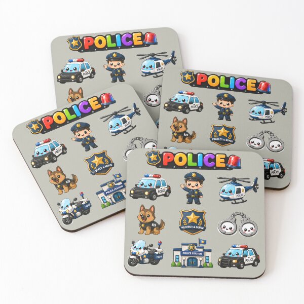 Item preview, Kawaii Police Department & Rescue Vehicles designed and sold by JoangRama.