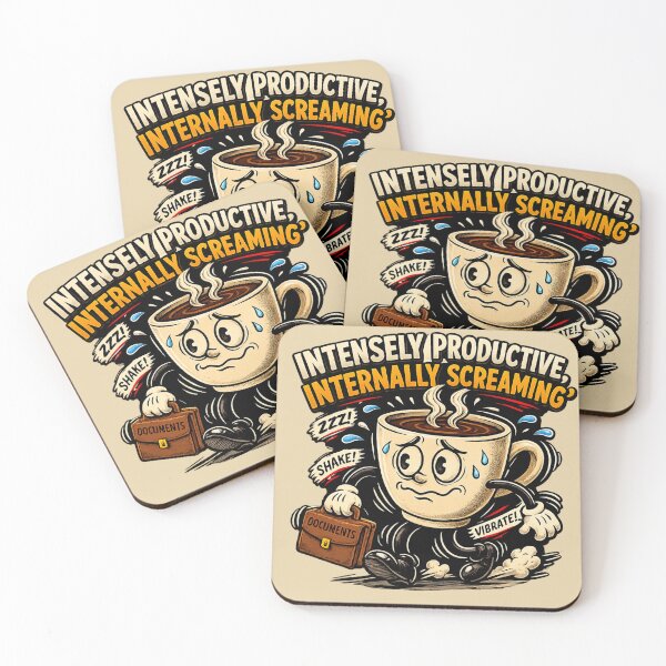 Item preview, Intensely Productive Internally Screaming Retro Coffee  designed and sold by Andreza NativeHue Oficial.
