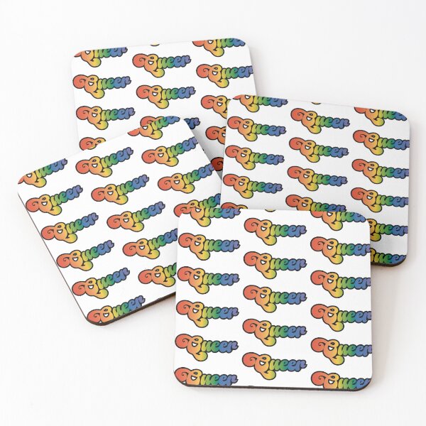 Item preview, Rainbow "Queer" script design designed and sold by art by hannah lang.