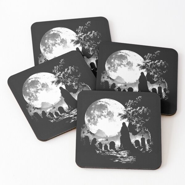 Item preview, Full Moon Graveyard – Gothic Cemetery Silhouette Horror Art designed and sold by inkoutninja.