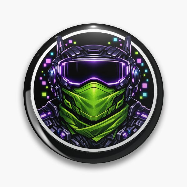 Item preview, Cyberpunk Cat Helmet — Neon Green Pixel Gaming Warrior Mask Dark Art Sticker designed and sold by ArtoryWorks.