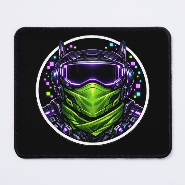 Item preview, Cyberpunk Cat Helmet — Neon Green Pixel Gaming Warrior Mask Dark Art Sticker designed and sold by ArtoryWorks.