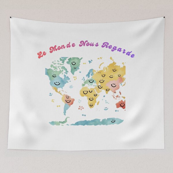Item preview, "Le Monde Nous Regarde – The World is Watching 'Makes the world full of smiles' designed and sold by MULEWASTUDIOS.