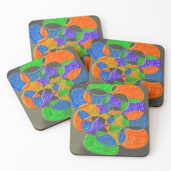 Item preview, circles at play fluorescence colorful geometric design designed and sold by SmashingDeals.