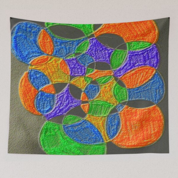 Item preview, circles at play fluorescence colorful geometric design designed and sold by SmashingDeals.