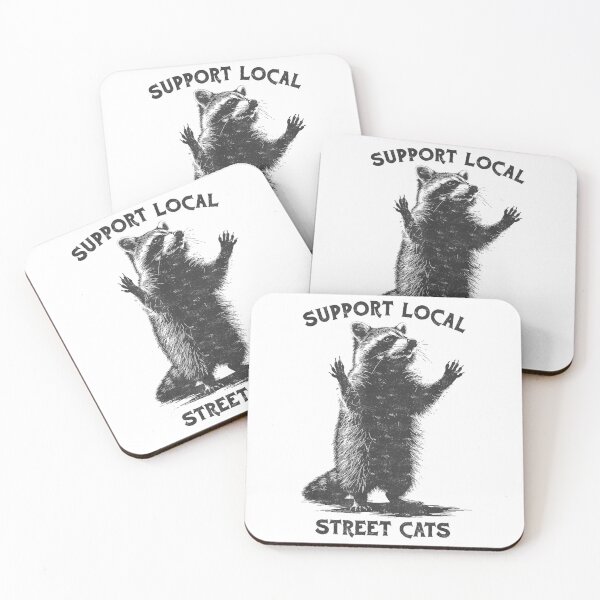 Item preview, Funny Street Cat Vintage Support Local Street Cats Raccoon T-Shirt designed and sold by Badriiiii.