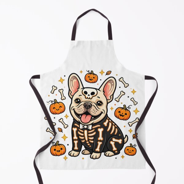 Item preview, Cute Halloween French Bulldog in Skeleton Costume Pumpkin Pattern Graphic designed and sold by VibranPalette.