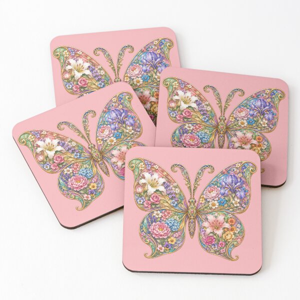 Item preview, Art Nouveau Floral Butterfly – Botanical Jewel Wings designed and sold by sunbowjp stadio.