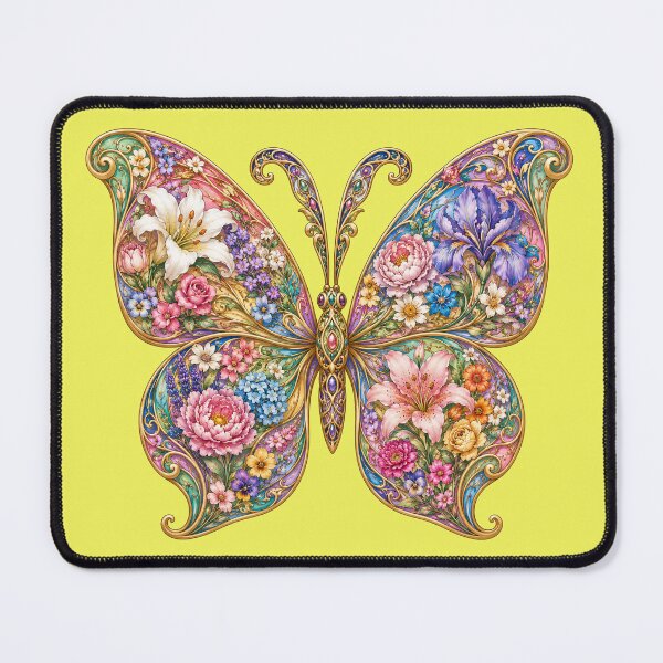 Item preview, Art Nouveau Floral Butterfly – Botanical Jewel Wings designed and sold by sunbowjp stadio.