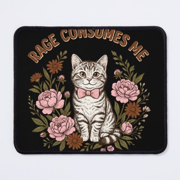 Item preview, Sarcastic Angry Kitten Floral Cat Graphic designed and sold by TeeSpectrume.