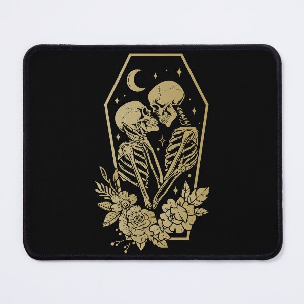 Item preview, Embracing Skeleton Lovers | Gothic Floral Coffin Art designed and sold by ALittleOddShop.