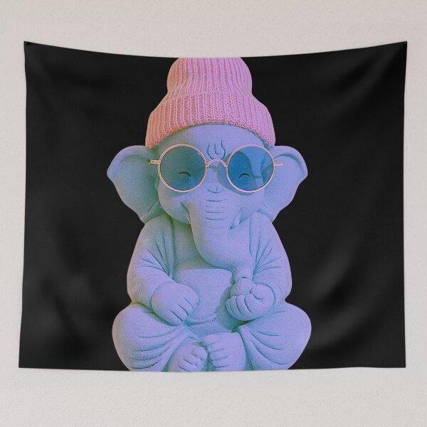 Item preview, Ganesha Wearing Beanie Sunglasses 3D Plush Pop Art designed and sold by PANNARUK THAILAND.
