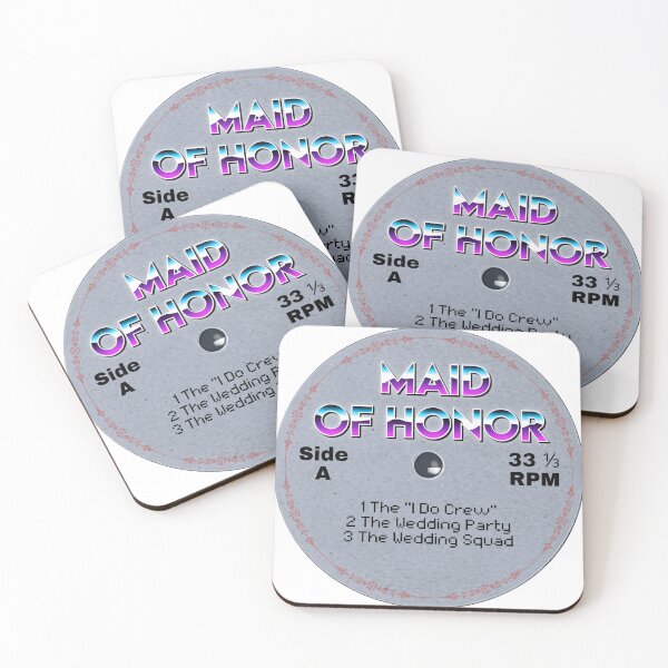 Item preview, Maid of Honor Vinyl Record Label Design – Retro Wedding Music Aesthetic designed and sold by MusicFanTees.