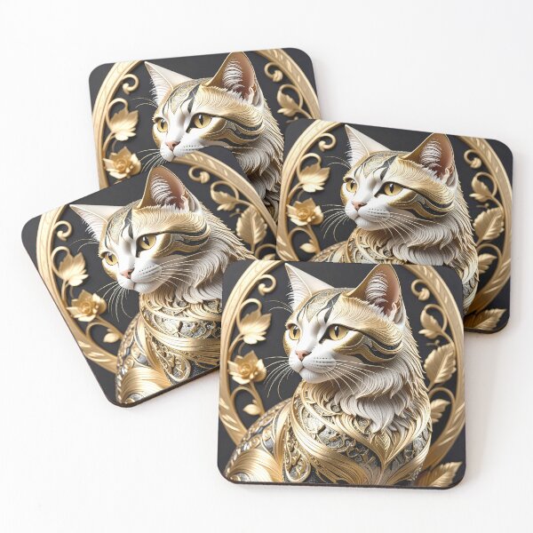 Item preview, Klimt Cat with Golden Eyes designed and sold by Vicky Brago-Mitchell®.
