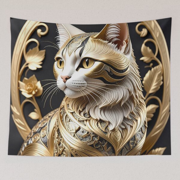 Item preview, Klimt Cat with Golden Eyes designed and sold by Vicky Brago-Mitchell®.