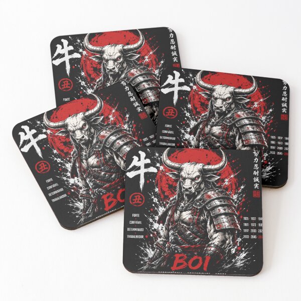 Item preview, Chinese Zodiac Ox Samurai Warrior | Japanese Streetwear Tattoo Design designed and sold by kzadoxico.