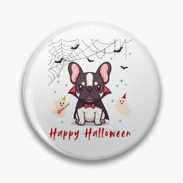Item preview, Cute Halloween Vampire French Bulldog Graphic with Ghosts and Spider Webs designed and sold by VibranPalette.