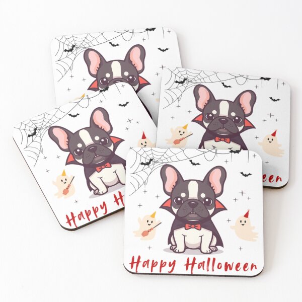 Item preview, Cute Halloween Vampire French Bulldog Graphic with Ghosts and Spider Webs designed and sold by VibranPalette.