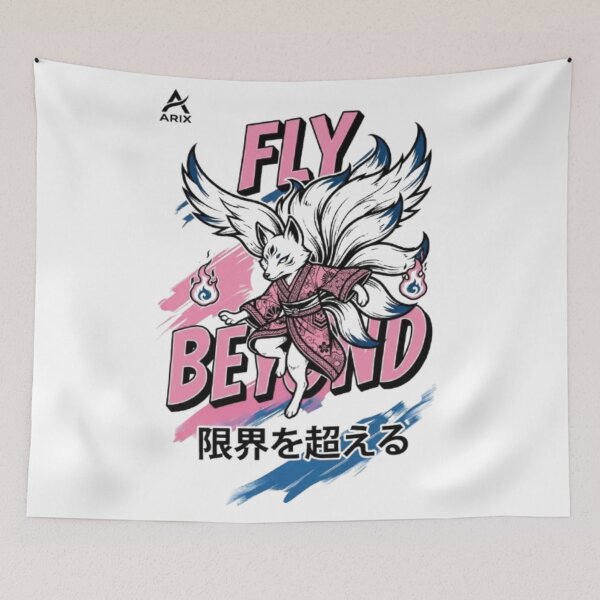 Item preview, Nine-Tailed Fox Fly Beyond Japanese Aesthetic designed and sold by Ahmedsyde.