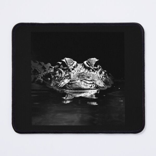 Item preview, Alligator Eyes Emerging from Dark Water – Black and White Wildlife Art designed and sold by inkoutninja.