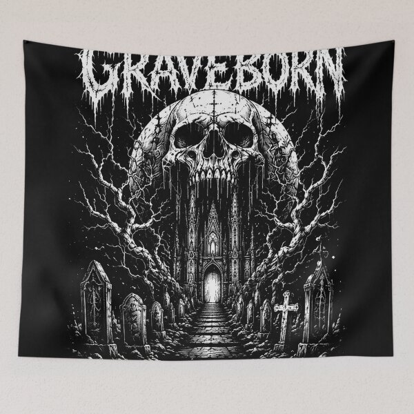 Item preview, GRAVEBORN | Vintage Death Metal T-Shirt | Kingdom Of Decay | RetroCrypt Studio designed and sold by RetroCrypt Studio.