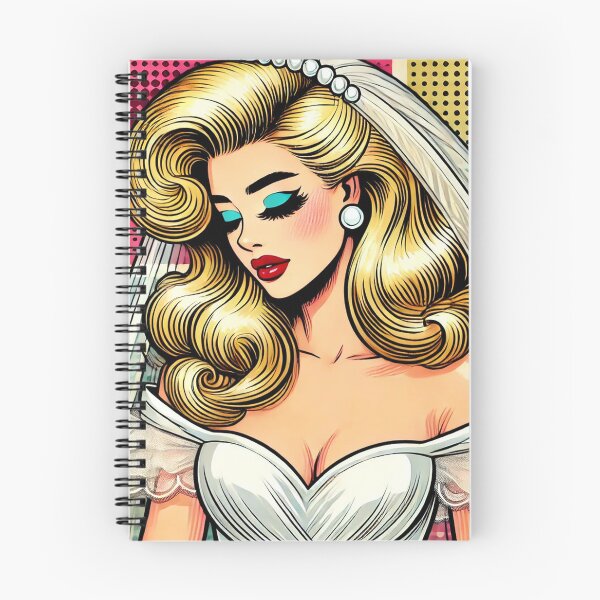 Item preview, Retro Glam Pop Art Pin Up Demure Bride designed and sold by GildedStraw.